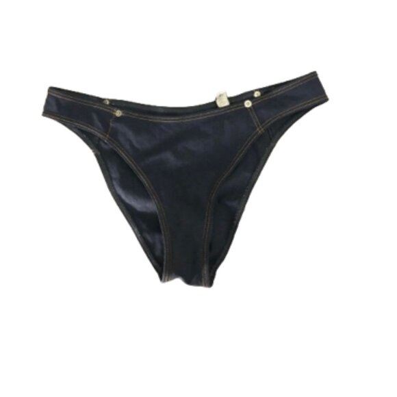 Moschino Faux Denim Swimsuit Bikini Bottom Sz 36/L - Picture 1 of 8